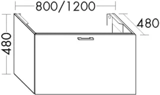 Burgbad Waschtischunterschrank Sys30 PG3 Diago 480x1000x480 Weiß Matt, WUYH100F3351 WUYH100F3351