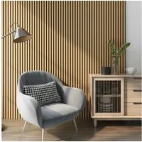 neu.holz 3D Wandpaneel, (Set, 8-tlg) »Vang« Akustik Wandpaneel Eiche, dunkel 5,76m²