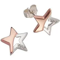 Firetti Paar Ohrstecker Schmuck Geschenk Silber 925 Ohrschmuck Stern, mit Zirkonia (synth)