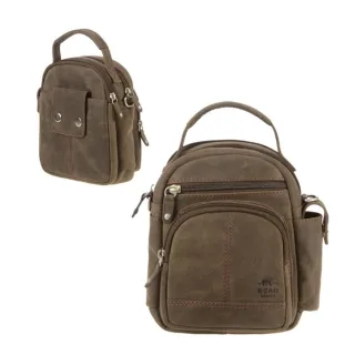 Gürteltasche Herren Leder braun 19x21cm | Bear Design - ein vielseitiger und robuster Organizer für Ihre Wertsachen in Freizeit und Alltag.