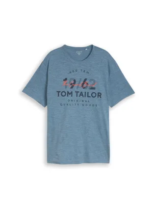 Tom Tailor - Plus Size - T-Shirt mit Logo-Print spring blue navy injected - Gr. - 4XL