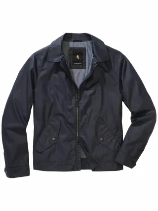 Mey & Edlich Herren Dry-Wax-Harrington Blau 100 % Baumwolle