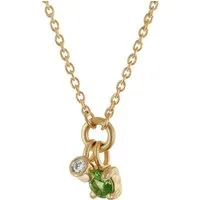 Glizz Kette mit Anhänger GL8644, Damen-Halskette Gold 333/8K Collier Diamant und Tsavorit