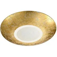 TRIO Leuchten LED Deckenleuchte, LED fest integriert, Warmweiß, Goldene Lampe, flache Deckenschale aus Metall mit Blattgold, Ø 32cm