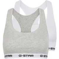 G-STAR Bralette CARNELIAN, BRAS 2 PACK RACERBACK (Packung, 2-tlg) mit Logo-Saum