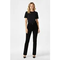 ESRA Stoffhose Damen Straight Fit Hose High Waist Business-Hose bis Große Größe T101 High Waist Damen Stoffhose Straight Leg Stretch Hose Gerade Schnitt
