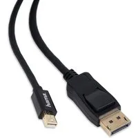 Hama Mini-Displayport auf DisplayPort-Kabel 1,8m Schwarz Video-Kabel, Mini Displayport, DisplayPort-Stecker, (1 cm), mini DP auf HDMI-Stecker, vergoldet, Digital Audio Video Full HD 1080p