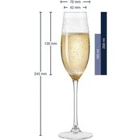 LEONARDO Sektglas Chateau, Kristallglas, 6 Prosecco Gläser, inkl. Gravur, Spülmaschinenfest