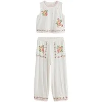 LAURA ASHLEY Pyjama Laura Ashley ärmelloser Baumwoll-Schlafanzug (2 tlg)
