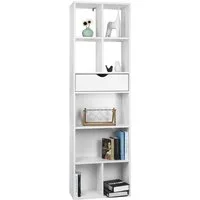 EUGAD Bücherregal, 1-tlg., Standregal mit Schublade, für Wohn-/Schlafzimmer