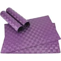 matches21 HOME & HOBBY Platzset Tischset MODERN violett lila 4er Tischunterlage als Tischdeko, (4-St), modernes Esstisch Platzdeckchen als abwaschbarer Tischuntersetzer