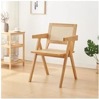 en.casa Esszimmerstuhl, »Asikkala« 79x50x50cm Bambus / Rattanoptik
