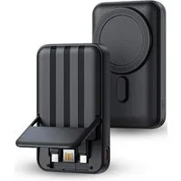 RUHE Wireless Powerbank Magnetisch Magsafe Kompatibel Extern Kabellose Powerbank Magnetische Powerbank Externe PB mit integriertem Kabel 10000 mAh (12 V, 1 St), mit Kabel für iPhone 17 Pro Max/17 Pro/16/15 Pro Max/Pro/14/13/12