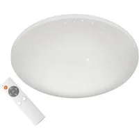 meineWunschleuchte LED Deckenleuchte, Dimmfunktion Nachtlichtfunktion, LED fest integriert, Warmweiß, Neutralweiß, Flache Sternenhimmel Lampe mit Fernbedienung Feuchtraumgeeignet Ø 40cm