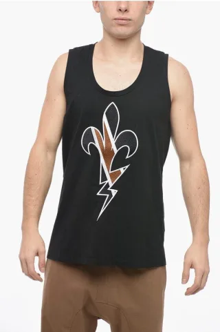 Besticktes FLEUR-DE-THUNDER Tanktop in Schwarz
