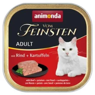 animonda Vom Feinsten Nassfutter Katze, Adult, Rind und Kartoffel 64x100 g