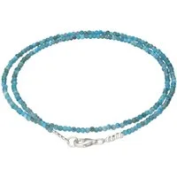 Lebensquelle Plus Kette ohne Anhänger Apatit 2 mm Perlenkette facettiert, 45 cm + Silberverschluss