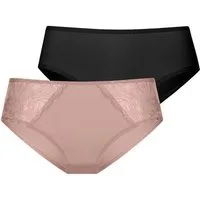 Dorina Hipster Nadia (2er Pack) 1x uni, 1x mit zartem Spitzenbesatz