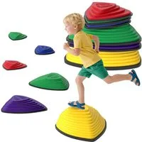AIYAPLAY Stapelspielzeug Rutschfeste Balanciersteine zur Förderung von Balance, (Flusssteine, 6-tlg), für Indoor, Outdoor für Kinder 3-8 Jahren