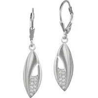 SilberDream Paar Ohrhänger SilberDream Ohrringe Damen 925 Silber (Ohrhänger), Damen Ohrhänger Blatt aus 925 Sterling Silber, Farbe: silber, weiß