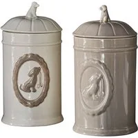 Mirabeau Vorratsdose Dose 2er Set Ruunja weiß/beige, Porzellan