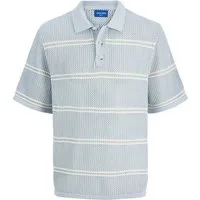 Jack & Jones Poloshirt Gestricktes kurzärmliges Oberteil mit Streifen JORSUMMER KNIT SS POLO STYD SS25