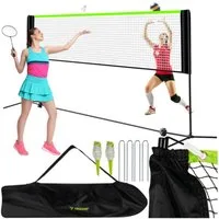 Trizand Volleyballnetz Verstellbares Sportnetz Volleyball (Spar-Set, 1-St., einfache Montage), Höhenverstellung von 93 bis 255 cm ermöglicht Volleyball, Badminton