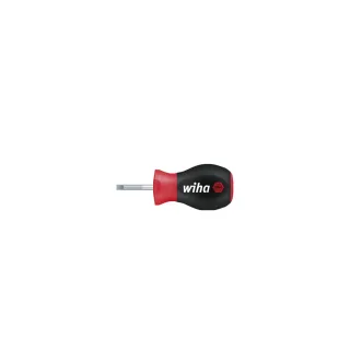 Wiha Schraubendreher SoftFinish Schlitz mit kurzer Rundklinge, Stubby - 26965