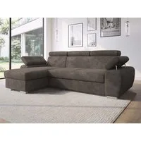 MIRJAN24 Ecksofa Plaza L, mit Bettkasten und Schlaffunktion, Regulierbare Kopfstützen und Armlehne, L-Form