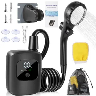 IPRee 2400mAh Rechargeable Camping Shower Waterproof High-Pressure Portable Electric Sprayer Outdoor Hiking RV Home Pet