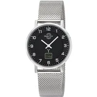 MASTER TIME Funkuhr Advanced MTLS-10738-22M, Quarzuhr, Armbanduhr, Damenuhr, Edelstahlarmband, analog, digital