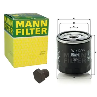 Mann ?lfilter+Febi ?lablassschraube+Dichtring Daewoo Nexia Opel Astra F Corsa Saab 900