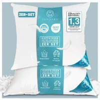 Sandaro Home Daunenkissen Luxuriöses Kopfkissen mit Daunen & Federn, Bezug: Baumwolle, Weiches Kissen für erholsamen Schlaf, 80 x 80 cm