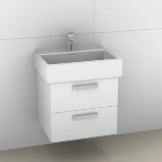 Artiqua 415 Waschtischunterschrank für Living City 817433 Weiß Glanz, 415-WU2L-L7-7050-68 415-WU2L-L7-7050-68