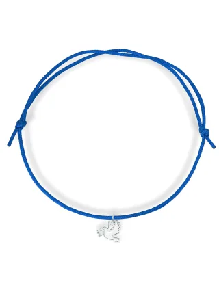 BEKA&BELL Armband 925 Sterling Silber Glänzend Taube Textil 14-28cm