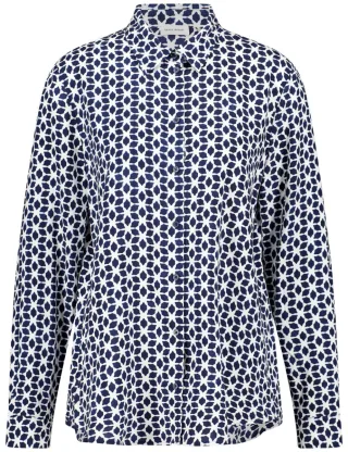 GERRY WEBER Collection - Bluse mit Muster blau/weiß - Gr. - 38