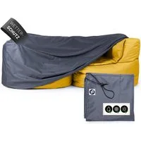 Lumaland Abdeckhaube Sitzsack-Sessel Modular 165x85x75cm grau, Möbel-Abdeckung mit Kordelzug Schutz vor Sonne Regen und Schmutz
