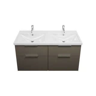 Burgbad Keramik Waschtisch-Set Eqio Grau Hochglanz/Alpinweiss, SEYT123F2010C0001 SEYT123F2010C0001