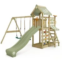 Wickey Spielturm VanillaFlyer – Klettergerüst mit Rutsche, Schaukel & Picknicktisch, Unvergessliche Erlebnisse für Kinder & 10 Jahre Garantie*