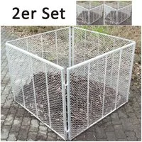 TRUTZHOLM Komposter 100x100x80 cm Metallkomposter aus Streckmetall Gartenkomposter, BxTxH: 100x80x80 cm, 800 l, (2er Set), Feuerverzinkt