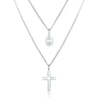 Elli Gliederkette Layer Zirkonia Kreuz Glaube 925 Silber