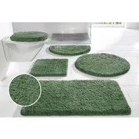 OTTO home Badematte Sanremo Standard, Badvorleger, Badezimmer Teppich, sehr weich, Höhe 30 mm, rutschhemmend beschichtet, schnell trocknend, fußbodenheizungsgeeignet, Polyester, rechteckig, 3-tlg. Hänge-WC Set, Badteppich, unifarben, rechteckig, rund