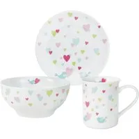 PURESIGNS Kindergeschirr-Set CORA (3-tlg), 1 Personen, Porzellan, Plastikfreier Essgenuss für die Kleinen