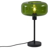Qazqa Tischleuchte Bizle, ohne Leuchtmittel, Extra-Warmweiß, QAZQA Tisch­leuchte, e27, Schwarz, Glas, Retro