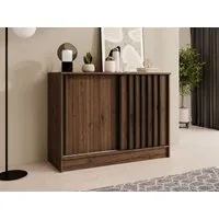 Beautysofa Kommode mit 2 Schiebetüren HORIZON (in 100 cm, 120 cm oder 160 cm, verschiedene Farben: Eiche Artisan, Schwarz, Weiß, Kaschmir), mit dekorativen Lamellen