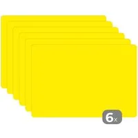 MuchoWow Platzset Gelb - Zitrone - Neon - Farben, (6-St), Platzsets, Tischset, Abwaschbar, Tischsets, Platzdeckchen