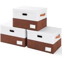 Luckice Aufbewahrungsbox 43*30*30cm Aufbewahrungskorb 40L mit Deckel Groß,Griffen,Faltbare (Waschbare,1-Stück,Kisten Aufbewahrung mit Deckel, Aufbewahrungswürfel,Klappbox), faltbare Box für Kleidung Spielzeug