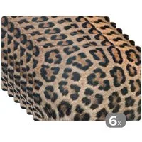 MuchoWow Platzset Leopardenmuster, (6-St), Platzsets, Tischset, Abwaschbar, Tischsets, Platzdeckchen