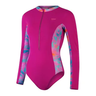 Speedo - Rashguard Badeanzug für Damen (Violett/Orange)