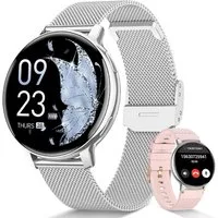 SWGOTA 2026 NEW Smartwatch Damen Fitnesstracker Uhr mit Anrufe,Pulsuhr,SpO2 Smartwatch (3.53 cm/1,39 Zoll, HD Touchscreen), Smartwatch für Damen mit Blutdruck,Schlafmonitor,Zyklus,2 Armbänder
